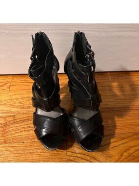 G by Guess Black Strappy Heels Size 7